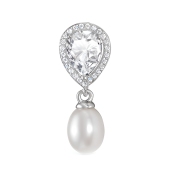 Подвеска из серебра с жемчугом и фианитами