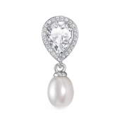 Подвеска из серебра с жемчугом и фианитами