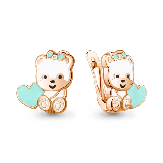 Серьги из серебра с позолотой и эмалью