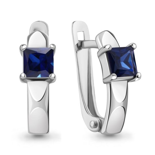 Серьги из серебра с ювелирными кристаллами