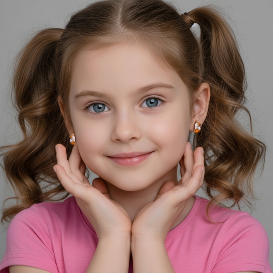 Серьги из серебра с позолотой и эмалью