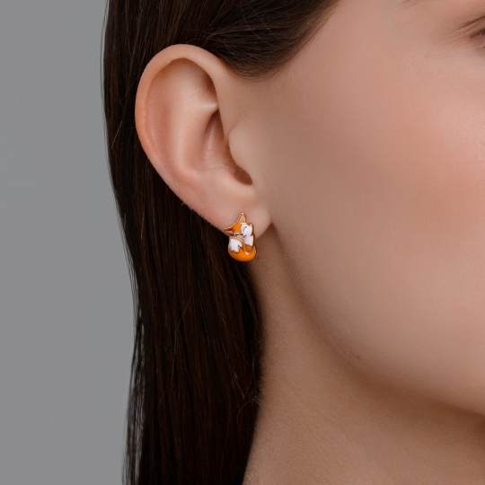 Серьги из серебра с позолотой и эмалью