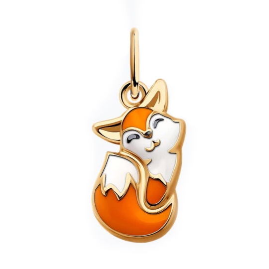 Подвеска из серебра с позолотой и эмалью