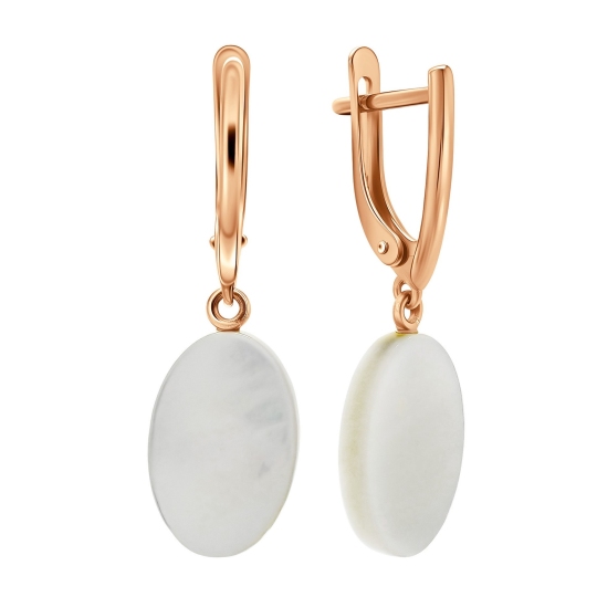 Серьги из золота с перламутром