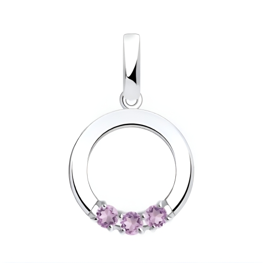 Подвеска из серебра с аметистами