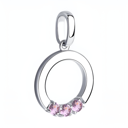 Подвеска из серебра с аметистами