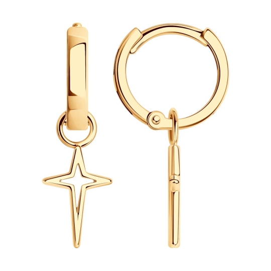 Серьги-трансформеры из серебра с позолотой