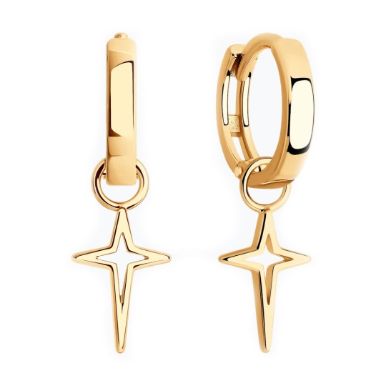 Серьги-трансформеры из серебра с позолотой