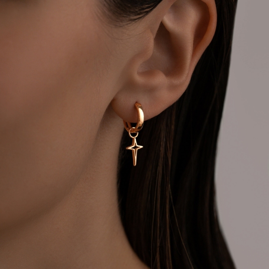 Серьги-трансформеры из серебра с позолотой