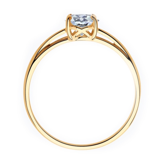 Кольцо из серебра с позолотой и фианитом