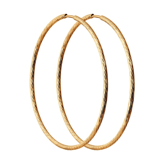 Серьги-конго из серебра с позолотой