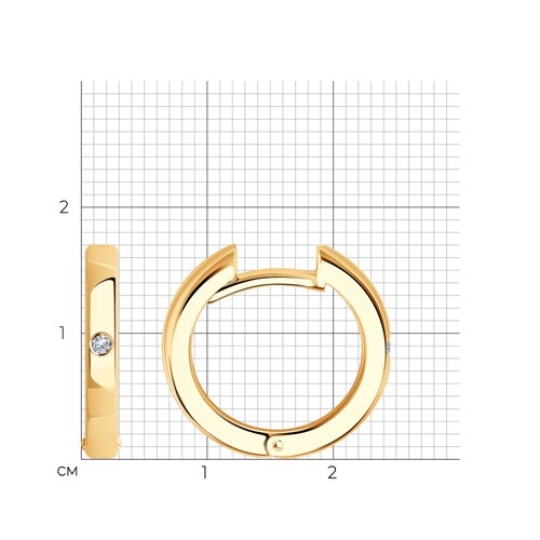 Серьгииз серебра с позолотой и фианитами