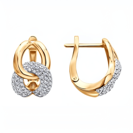 Серьги из золота с фианитами