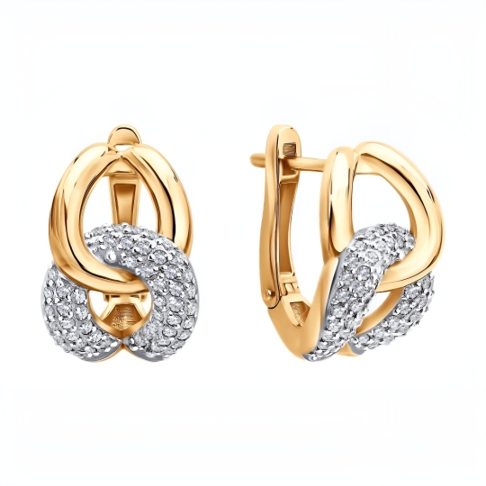 Серьги из золота с фианитами