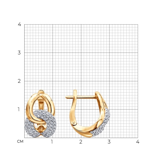 Серьги из золота с фианитами