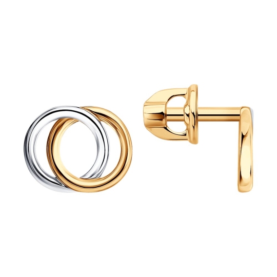 Серьги из комбинированного золота