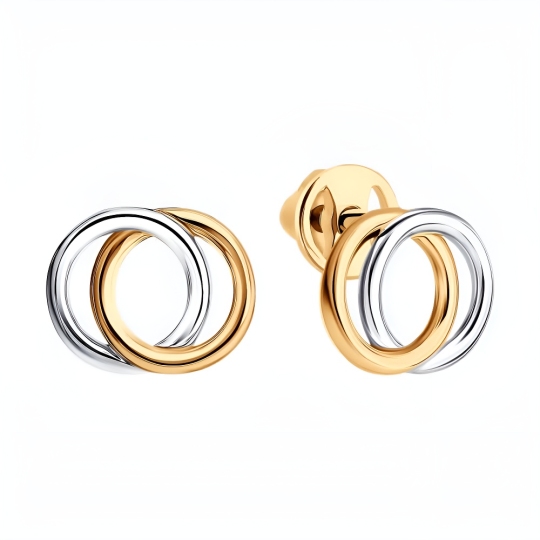 Серьги из комбинированного золота