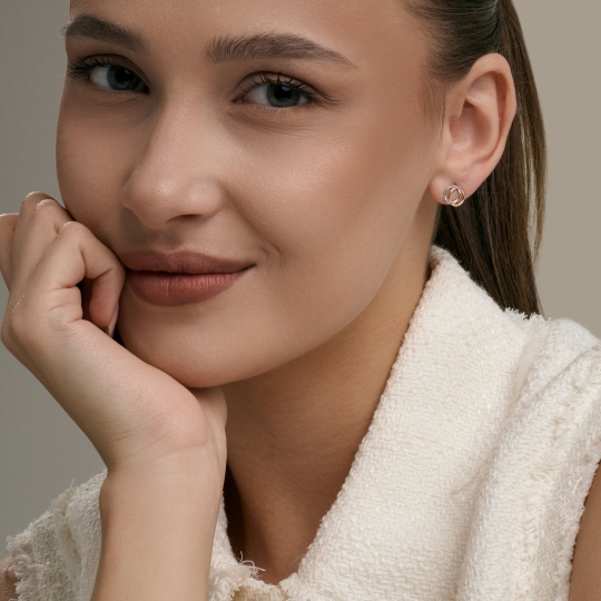 Серьги из комбинированного золота