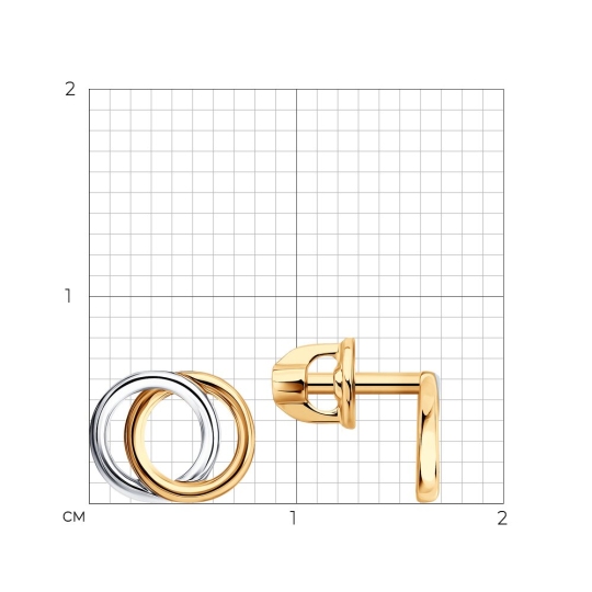 Серьги из комбинированного золота