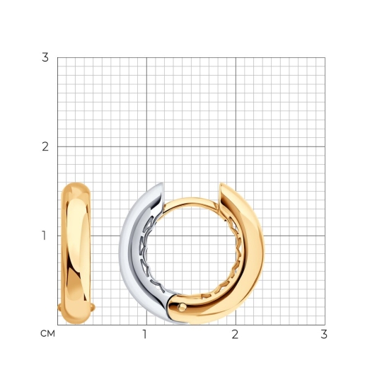 Серьги из комбинированного золота