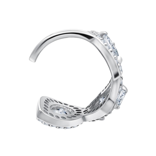 Серьга-кафф из серебра с фианитами