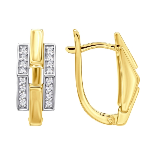 Серьги из лимонного золота с бриллиантами