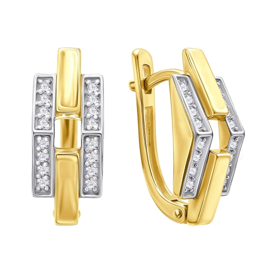 Серьги из лимонного золота с бриллиантами