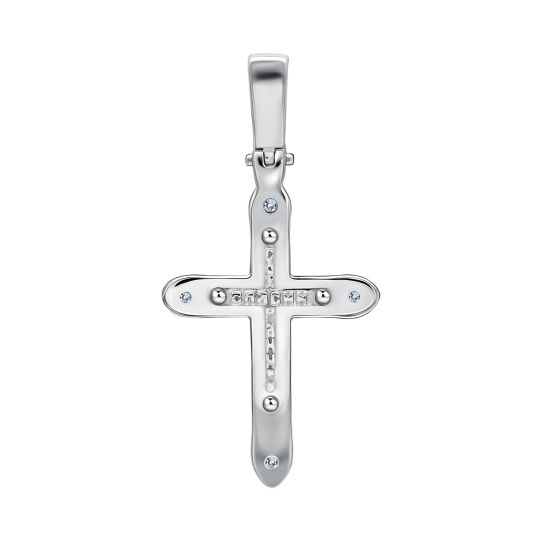 Подвеска-крест из белого золота с бриллиантами