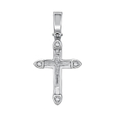 Подвеска-крест из белого золота с бриллиантами