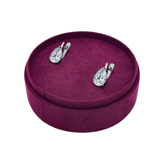 Серьги из белого золота с выращенными бриллиантами