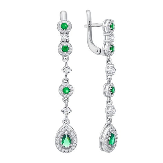 Серьги из серебра с фианитами