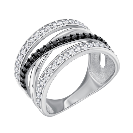 Кольцо из серебра с фианитами