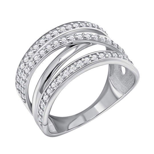 Кольцо из серебра с фианитами