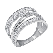 Кольцо из серебра с фианитами