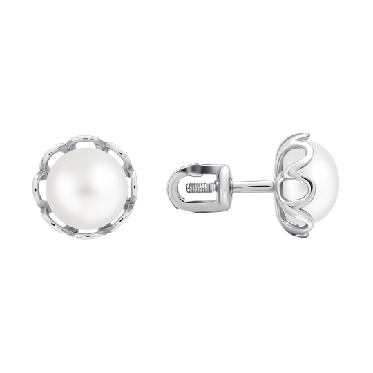 Серьги из серебра с жемчугом
