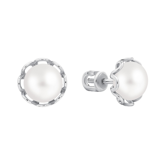Серьги из серебра с жемчугом