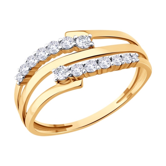 Кольцо из золота с фианитами