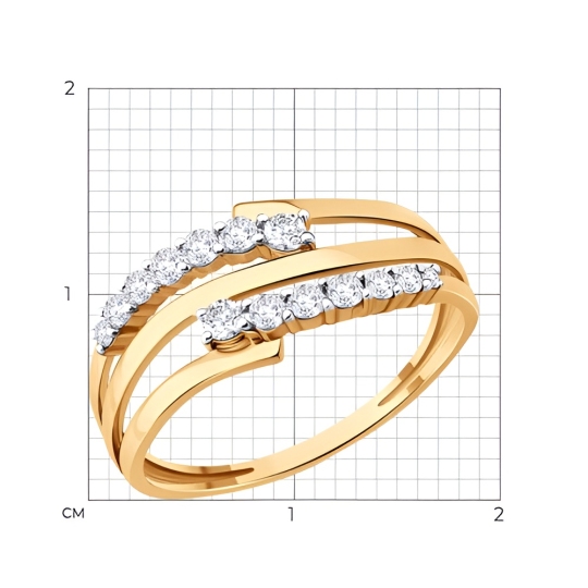 Кольцо из золота с фианитами