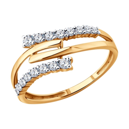 Кольцо из золота с фианитами