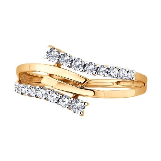 Кольцо из золота с фианитами