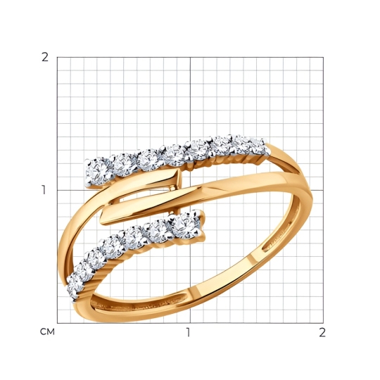 Кольцо из золота с фианитами