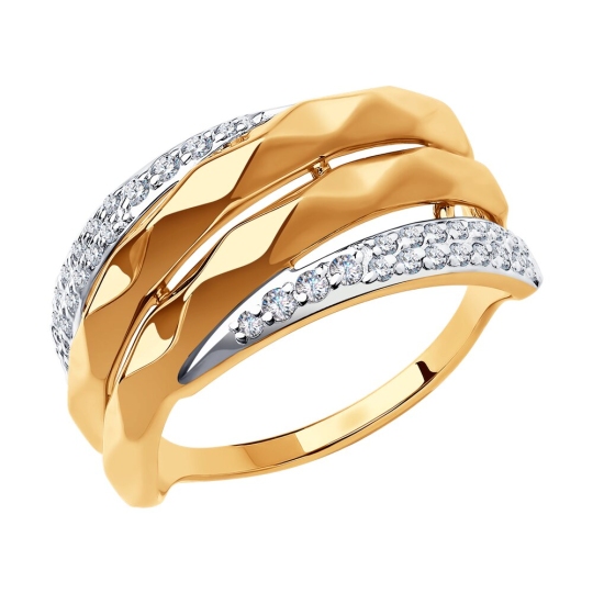 Кольцо из золота с фианитами