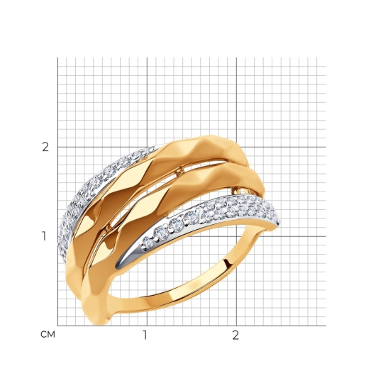 Кольцо из золота с фианитами