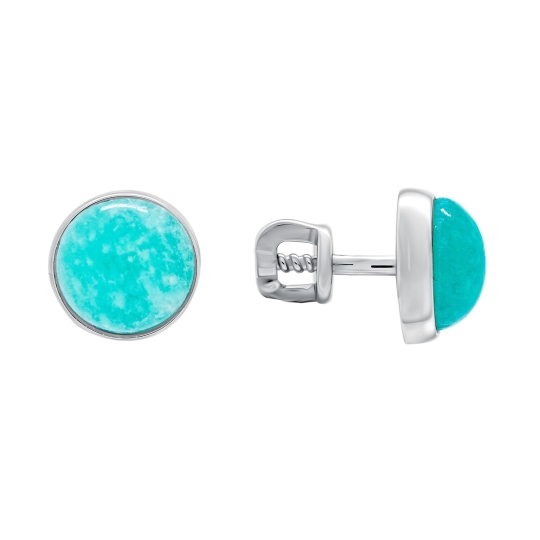 Серьги из серебра с амазонитами
