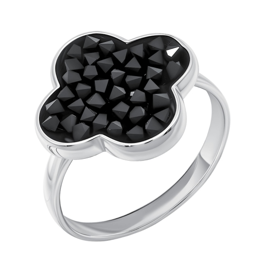 Кольцо из серебра с кристальной тканью