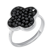 Кольцо из серебра с кристальной тканью