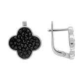 Серьги из серебра с кристальной тканью