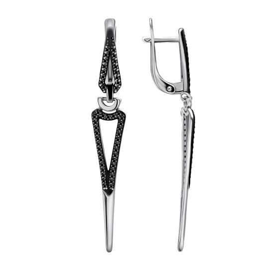 Серьги из серебра с фианитами