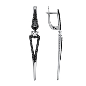 Серьги из серебра с фианитами