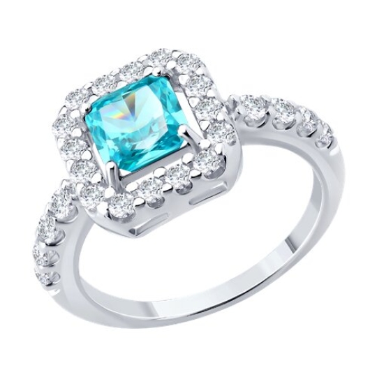 Кольцо из серебра с фианитами